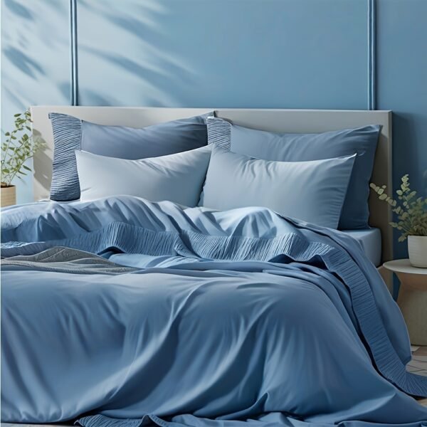Luxury Hotel Sheet Set | Ultra-Soft Polyester, 40.64cm Deep Pockets, Fabric with Stripe Pattern, Assorted Color - Twin (4pcs)