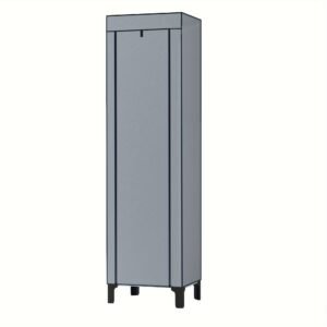 OUMYJIA Black Freestanding Wardrobe, Multi-Functional Storage Organizer, Moisture-Proof Dustproof Fabric, Easy Assembly, Home Storage Cabinet, Metal Frame