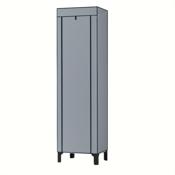 OUMYJIA Black Freestanding Wardrobe, Multi-Functional Storage Organizer, Moisture-Proof Dustproof Fabric, Easy Assembly, Home Storage Cabinet, Metal Frame