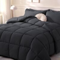 1pc Black Comforter Duvet Insert - Quilted Comforters, All Season Duvet, Polyester Filling (200cm x 200cm)