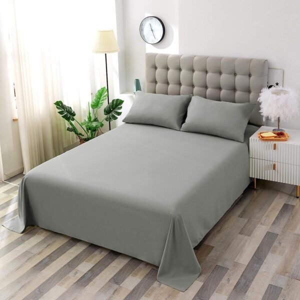 1pc Breathable Flat Bed Sheet, Ultra Soft And Wrinkle Resistant Double Brushed Flat Sheet, Assorted Color - 180cm x 227cm