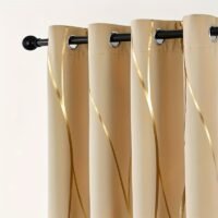 Double-Sided Light-Blocking and Heat-Insulating Blackout Curtain with Grommets and Punched Holes