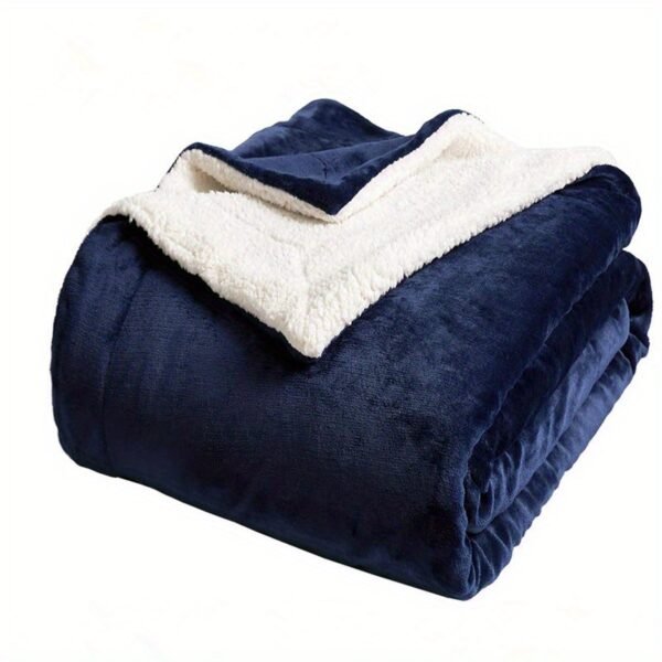 1pc Navy Fleece Throw Blanket for Couch And Sofa, Soft And Fuzzy Blankets for All Seasons, Thick And Warm Fluffy Fleece Throw Blankets