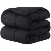 1pc Black Comforter Duvet Insert - Quilted Comforters, All Season Duvet, Polyester Filling (200cm x 200cm)