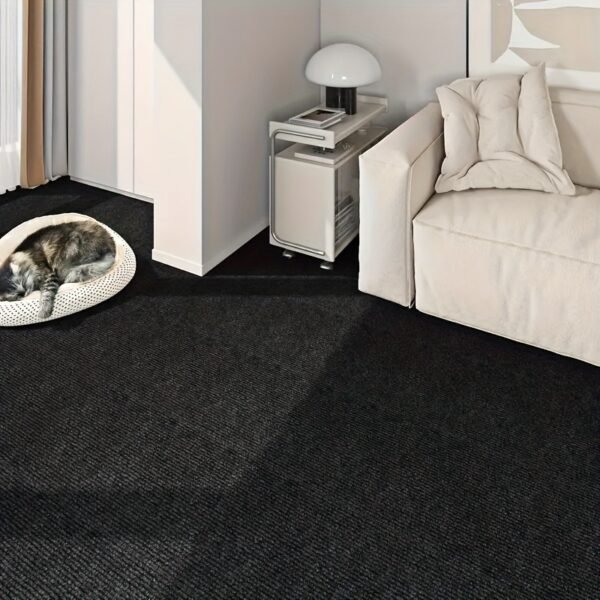 A Roll of Area Rug Featuring Peel-And-Stick Carpeting That Has a Self-Adhesive, Non-Slip Surface