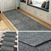 A Roll of Area Rug Featuring Peel-And-Stick Carpeting That Has a Self-Adhesive, Non-Slip Surface