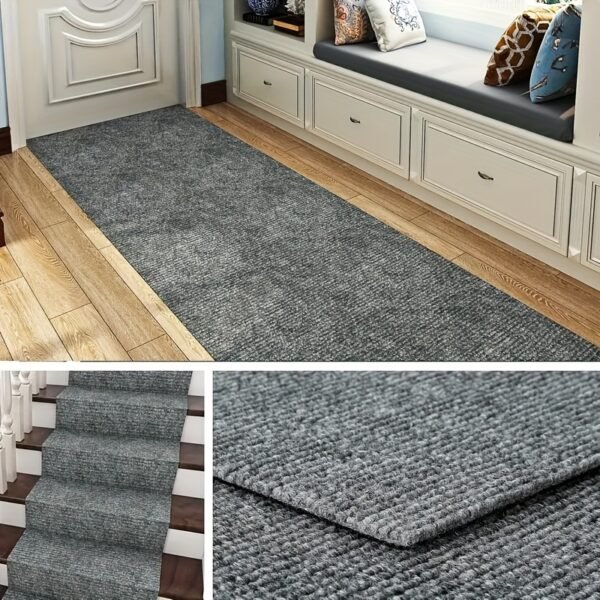 A Roll of Area Rug Featuring Peel-And-Stick Carpeting That Has a Self-Adhesive, Non-Slip Surface
