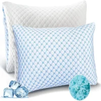 1 Pcs Cooling Pillow, Adjustable Loft Sleeping Pillow, Breathable Queen Pillow, Washable Removable Bed Pillow Cover, Soft Pillow