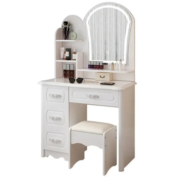With LED Light Durable Wood Panel For Bedroom Or Apartment For Hotel &Dream House New Modern Scandinavian Style Dressing Table