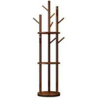 Light Luxury Vertical Living Room Bedroom Rack Hanger Coat Rack Floor Rotating Solid Wood Pine Blister