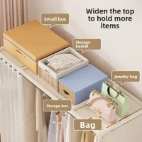 S66217d20ed914c99ae55859bba1e4a51r.webp Wardrobe floor-to-ceiling small apartment bedroom household strong and durable hanging clothes rack