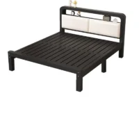 Reinforced Wrought Iron Bed Frame with Metal Slat Support – Super Single (120×200cm)