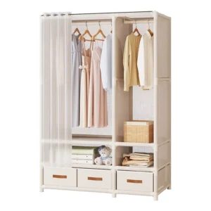 Wardrobe floor-to-ceiling small apartment bedroom household strong and durable hanging clothes rack