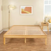 Full Wood Platform Bed Frame, Solid Pine Construction, Japanese Style Under Storage, No Box Spring Needed, Available In Multiple
