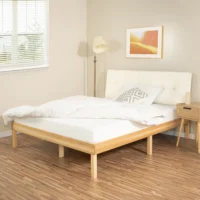 Full Wood Platform Bed Frame, Solid Pine Construction, Japanese Style Under Storage, No Box Spring Needed, Available In Multiple