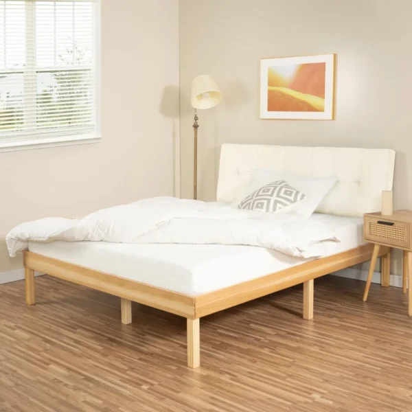 Full Wood Platform Bed Frame, Solid Pine Construction, Japanese Style Under Storage, No Box Spring Needed, Available In Multiple