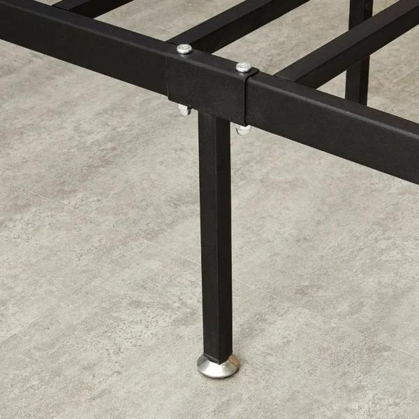 Modern Black Metal Bed Frame with Durable Slat Support – Queen (150×190cm)