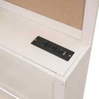 Full Size Daybed with USB Ports and Sockets,Wooden Platform Bed Frame with Storage Drawers and Shelf for Living