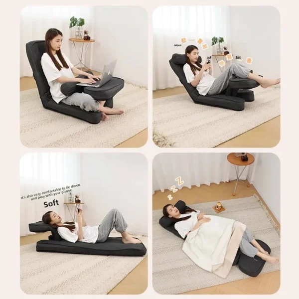 Bay Window Lazy Sofa Tatami Single Folding Bed Back Chair Office Multifunctional Dormitory Thick Cushion Lumbar Support
