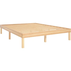 Full Wood Platform Bed Frame, Solid Pine Construction, Japanese Style Under Storage, No Box Spring Needed, Available In Multiple