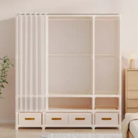 Sef05eb1b57e9489290c86413a5c644beK.webp Wardrobe floor-to-ceiling small apartment bedroom household strong and durable hanging clothes rack