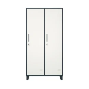 2 Door Storage Clothes Locker Bedroom Cupboard Steel Home Wardrobe Gym Storage Lockers