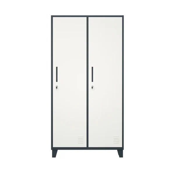 2 Door Storage Clothes Locker Bedroom Cupboard Steel Home Wardrobe Gym Storage Lockers