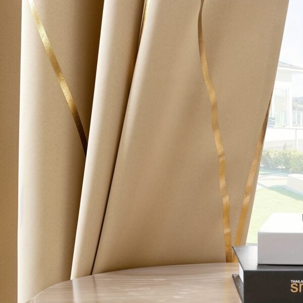Double-Sided Light-Blocking and Heat-Insulating Blackout Curtain with Grommets and Punched Holes