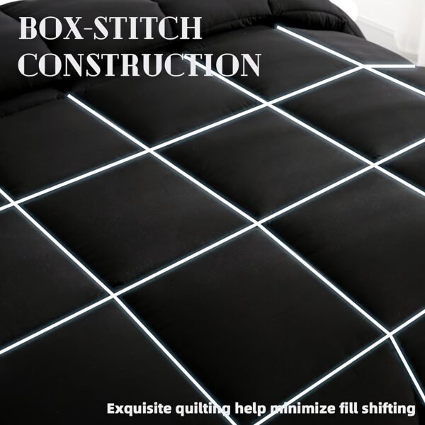 1pc Black Comforter Duvet Insert - Quilted Comforters, All Season Duvet, Polyester Filling (200cm x 200cm)